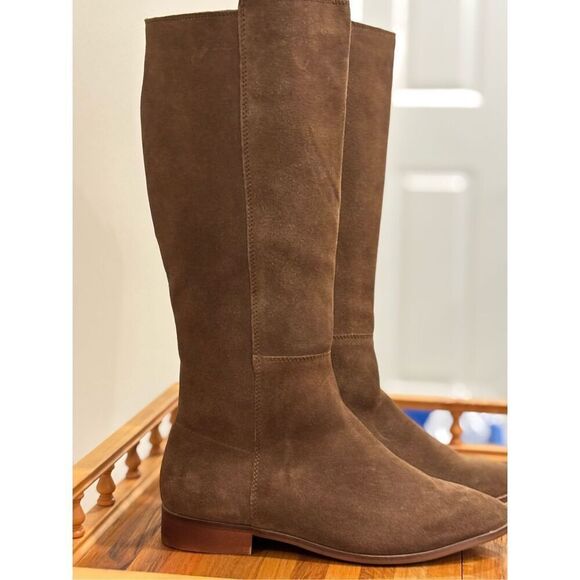 NWT Roolee Women's Tall Suede Knee High Stretch Riding Boot Brown Size 7 - Picture 4 of 9